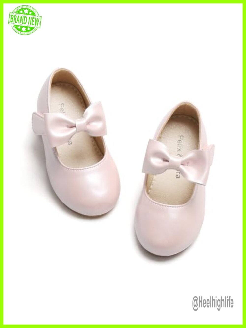 Toddler Girls Mary Jane Flats Cushioned Non-Slip Hook & Loop Dress Shoes